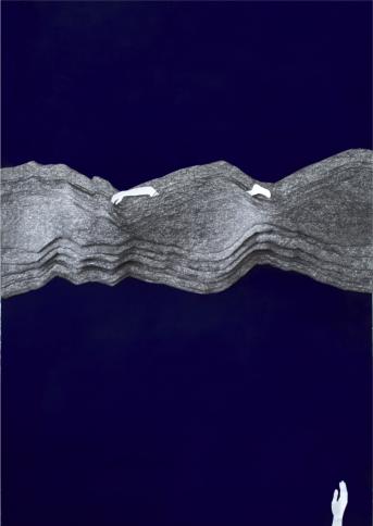 In Passing. 70 x 100 cm, paper, graphyte, pigment, 2013